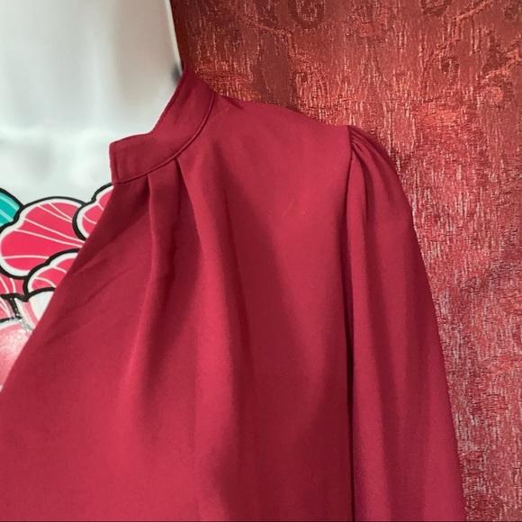 White House Black Market Magenta Ruffle Dress - Picture 2 of 4